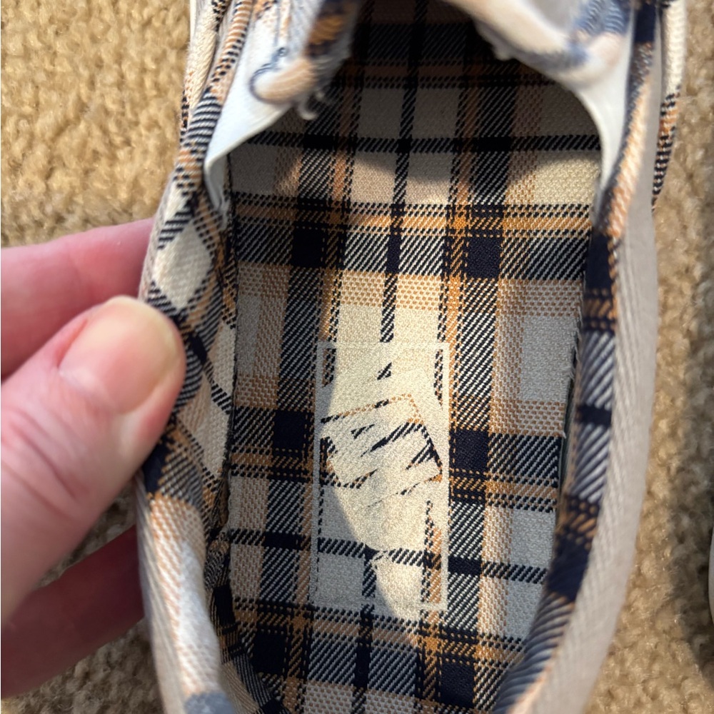 Vans Gray Slip-On Sneakers with plaid interior - Picture 3 of 16